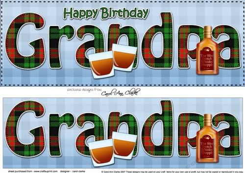 Large DL Happy Birthday GRANDPA 3D decoupage