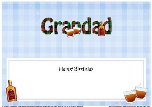 Large DL Happy Birthday GRANDAD insert 
