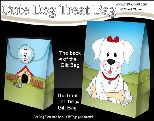 3D Gift Bag Mini Kit - Cute Little White Labrador Dog Dinky