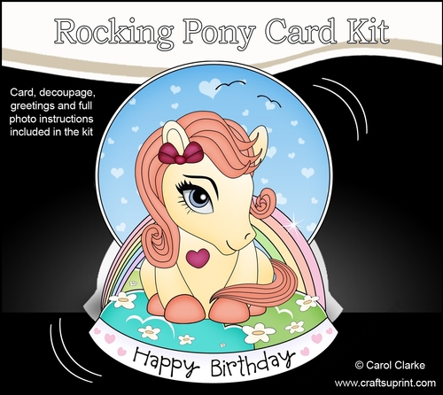 3D Shaped Rocking Card Mini Kit - Cute Little Pony Buttercup 