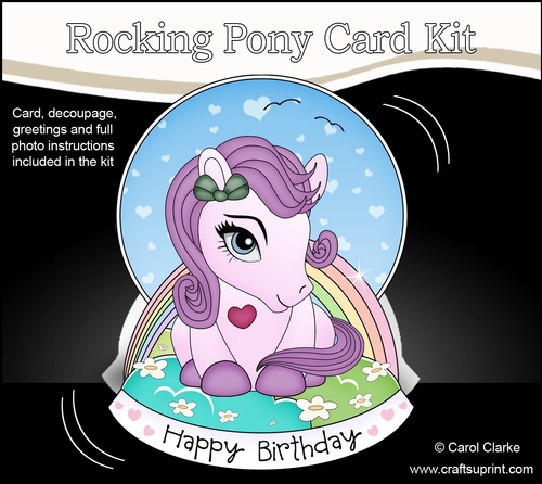 3D Shaped Rocking Card Mini Kit - Cute Little Pony Autumn
