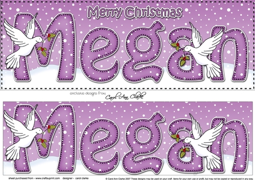Large DL Merry Christmas MEGAN 3D decoupage 