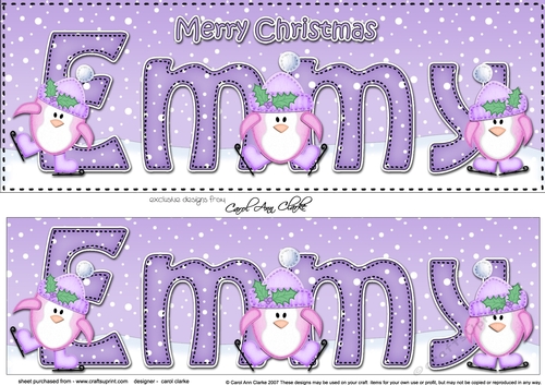 Large DL Merry Christmas EMMY 3D decoupage 
