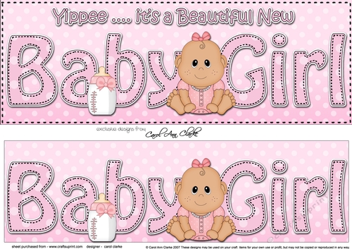 Large DL Ethnic New Baby GIRL 3D decoupage