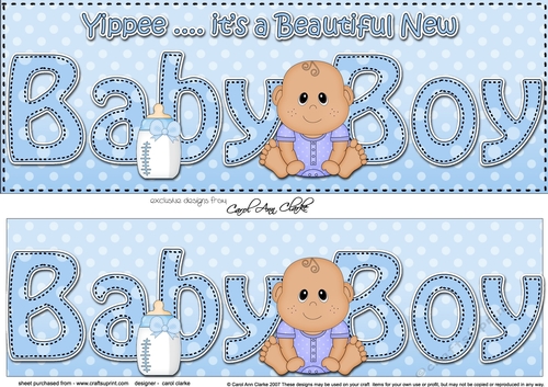 Large DL Ethnic New Baby BOY 3D decoupage