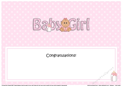 Large DL ETHNIC NEW BABY GIRL insert