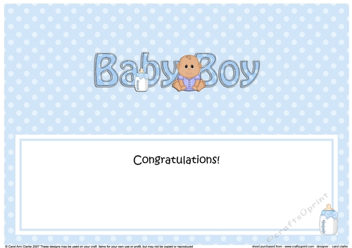 Large DL ETHNIC NEW BABY BOY insert