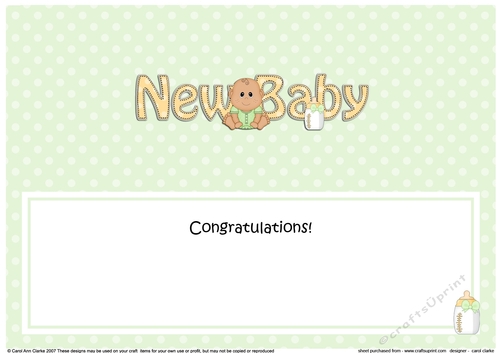 Large DL ETHNIC NEW BABY insert