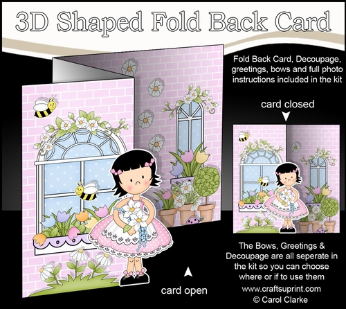 3D Shaped No-Hole Fold Back Mini Kit -  Country Cottage Girlz Suzi has Pretty Flowers