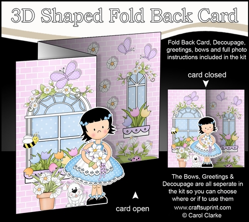 3D Shaped No-Hole Fold Back Mini Kit -  Country Cottage Girlz Suzi has Pretty Flowers