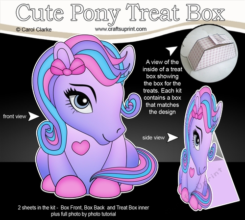 3D Cute Treat Box Gift Set Mini Kit - Cute Little Pony Amethyst