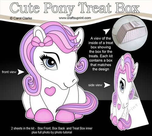 3D Cute Treat Box Gift Set Mini Kit - Cute Little Pony Feather