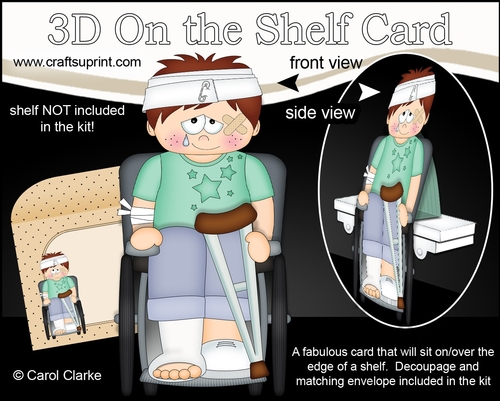 3D On the Shelf Card Kit - OOps Ouch Young Boy Tyrese has had an Accident