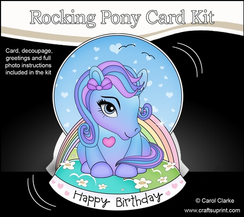 3D Shaped Rocking Card Mini Kit - Cute Little Pony Carousel 