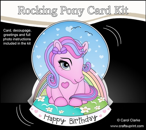 3D Shaped Rocking Card Mini Kit - Cute Little Pony Princess