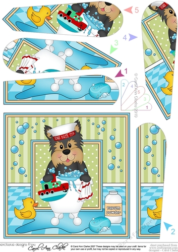 Fan Pyramage Topper - Bathtub Buddies - Little Yorkie Dog