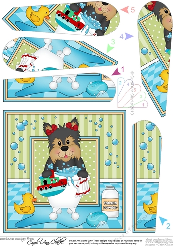 Fan Pyramage Topper - Bathtub Buddies - Little Yorkie Dog