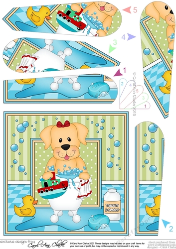 Fan Pyramage Topper - Bathtub Buddies - Little Golden Labrador Dog