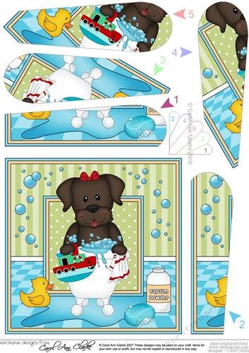 Fan Pyramage Topper - Bathtub Buddies - Little Chocolate Labrador Dog
