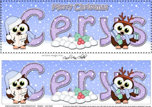 Large DL Merry Christmas CERYS 3D decoupage 