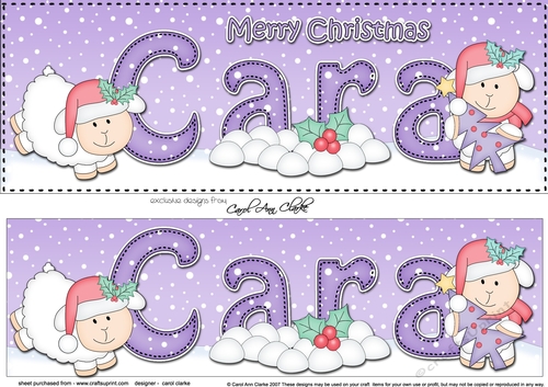 Large DL Merry Christmas CARA 3D decoupage 