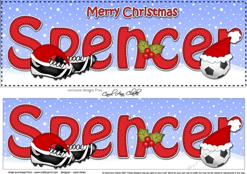 Large DL Merry Christmas SPENCER 3D decoupage 