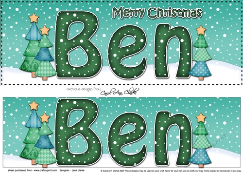 Large DL Merry Christmas BEN 3D decoupage 