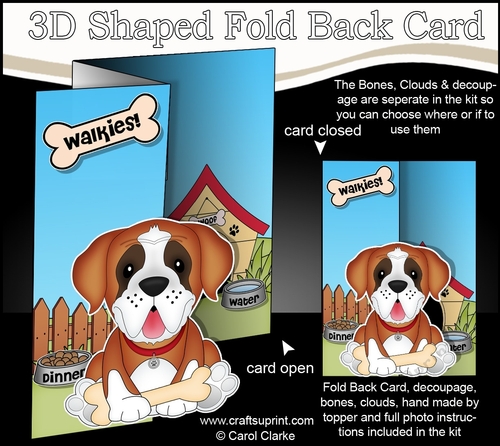3D Shaped No-Hole Fold Back Mini Kit - Little St Bernard Dog Tex