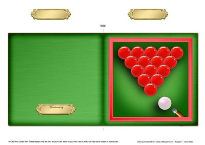 Snooker Cut and Fold Card