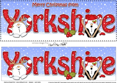 Large DL Merry Christmas from YORKSHIRE 3D decoupage 