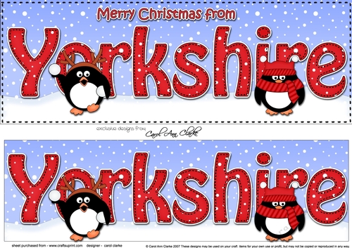 Large DL Merry Christmas from YORKSHIRE 3D decoupage 