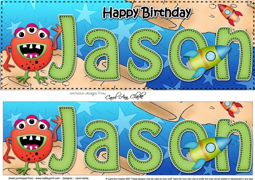 Large DL Happy Birthday JASON 3D decoupage
