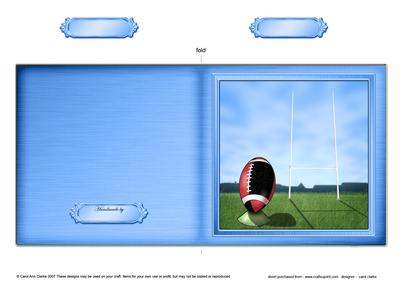 Rugby Cut and Fold Card