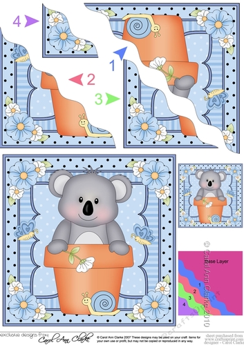 Flower Pot Friends Cute Little Koala Bear Wavey Corner Stacker