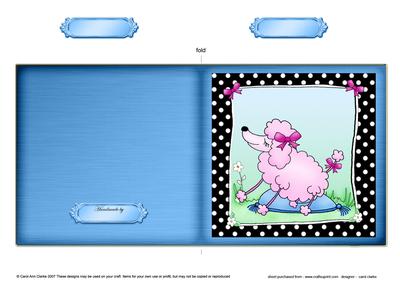 Cute Poodle Cut and Fold Card