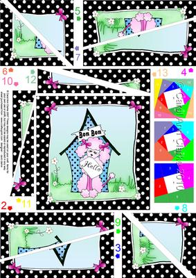 Cute Poodle Quick Card Twisted Spiral Side Stacker