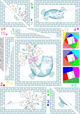 Cute Cat Quick Card Twisted Spiral Side Stacker