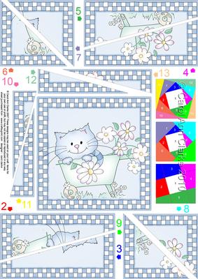 Cute Cat Quick Card Twisted Spiral Side Stacker