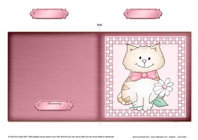 Cute Cat Cut and Fold Card