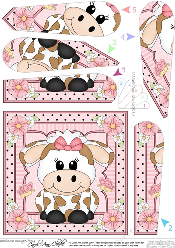 Cute Little Cow Fan Pyramage Topper