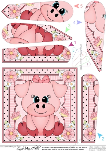 Cute Little Pig Fan Pyramage Topper