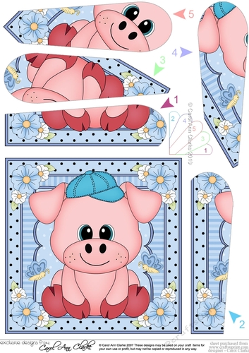 Cute Little Pig Fan Pyramage Topper