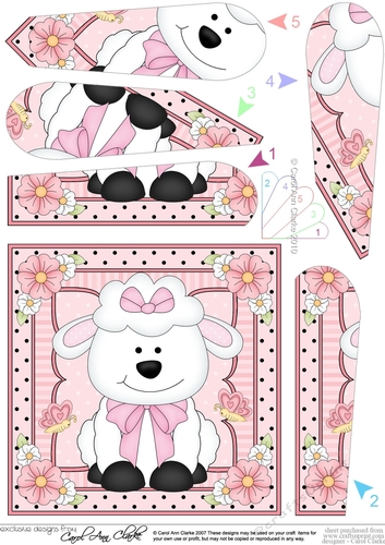 Cute Little Lamb Fan Pyramage Topper