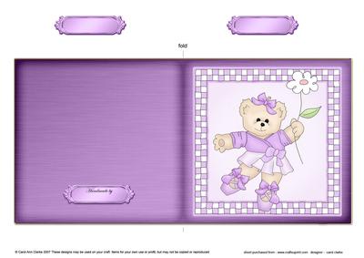 Ballet Teddy Cut and Fold Card