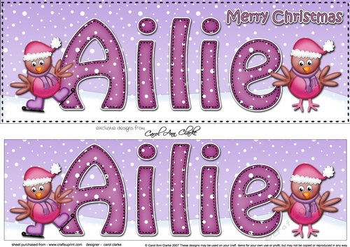 Large DL Merry Christmas AILIE 3D decoupage 