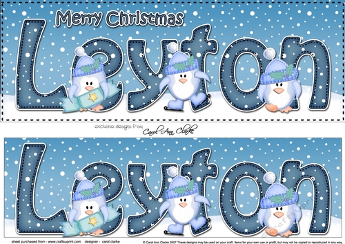 Large DL Merry Christmas LEYTON 3D decoupage 