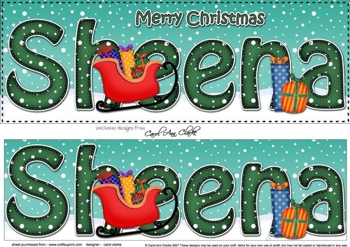 Large DL Merry Christmas SHEENA 3D decoupage 