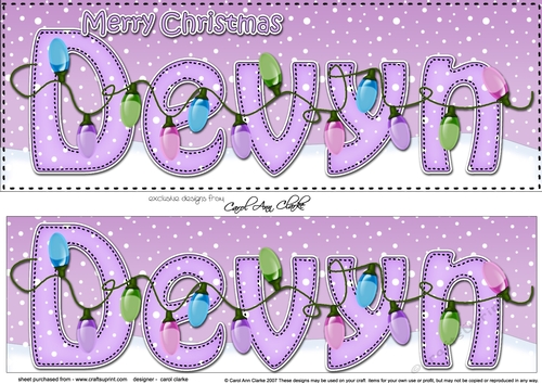 Large DL Merry Christmas DEVYN 3D decoupage 