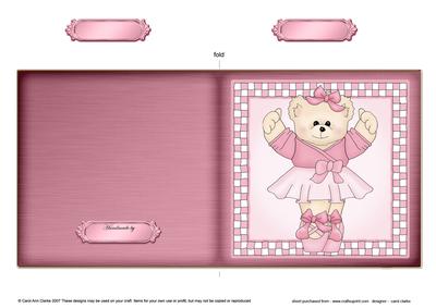 Ballet Teddy Cut and Fold Card