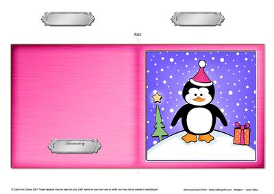 Xmas Penguin Cut and Fold Card